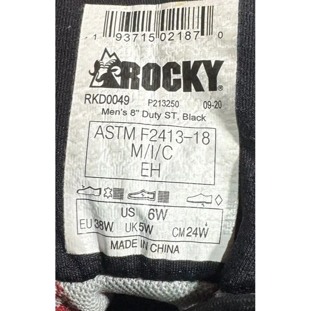 Rocky Boots Men's Size 6 W Pursuit Steel Toe Waterproof Leather